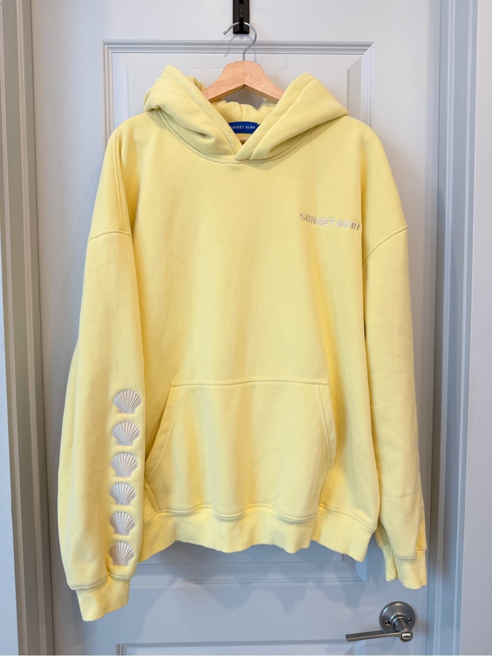 Sunset Surf Yellow Embroidered Hoodie